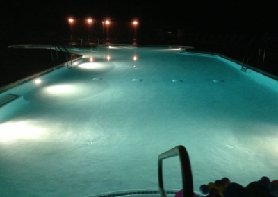 Woods pool at night