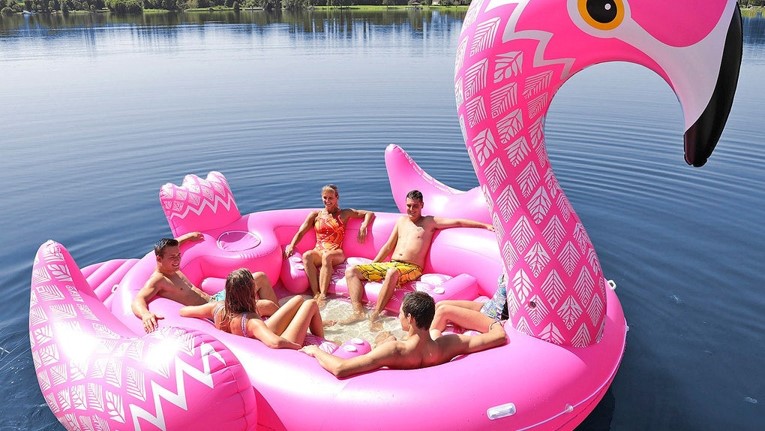 Giant inflatable flamingo