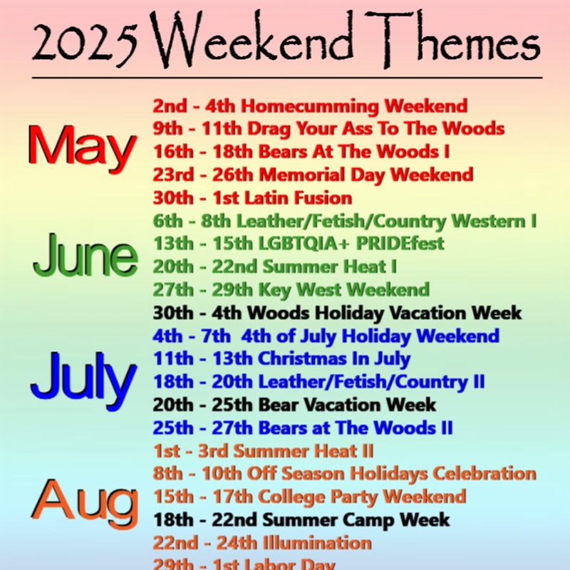 2025 Event schedule graphic