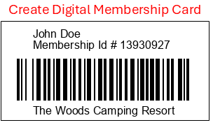 Digital membership card example
