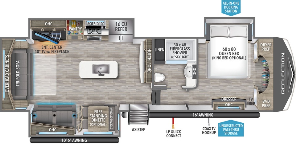 Floorplan sm Grand Design Reflection 337RLS for sale
