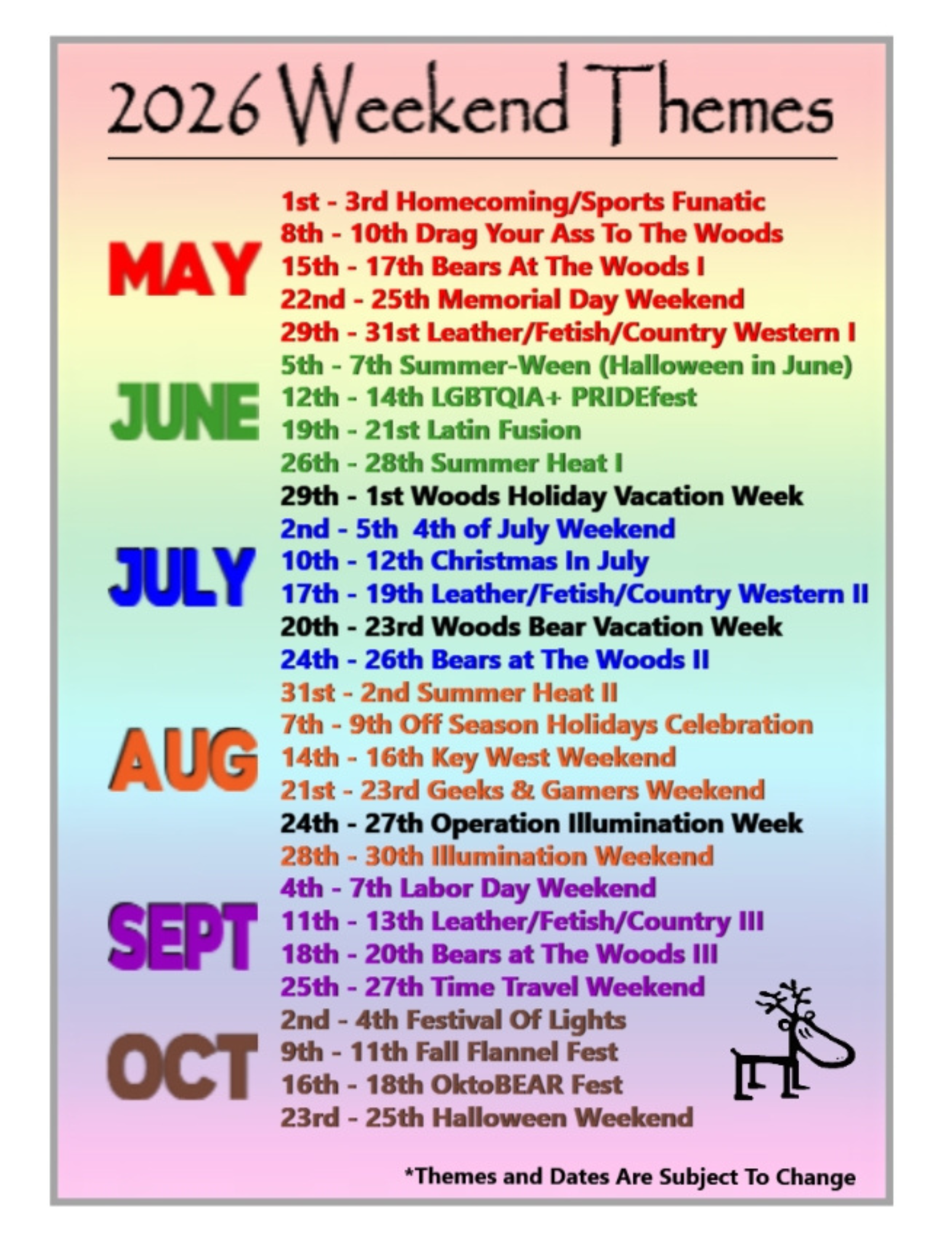 2026 Event Schedule Graphic