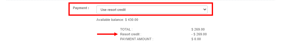 Resort Credit Example